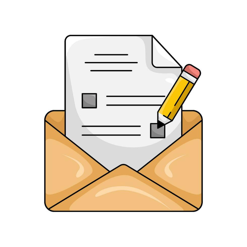 tarea lista con correo ilustración vector