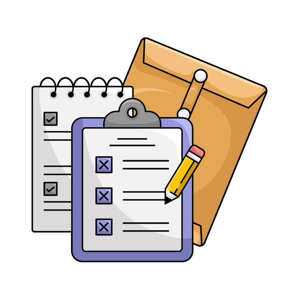 task list with mail illustration vector