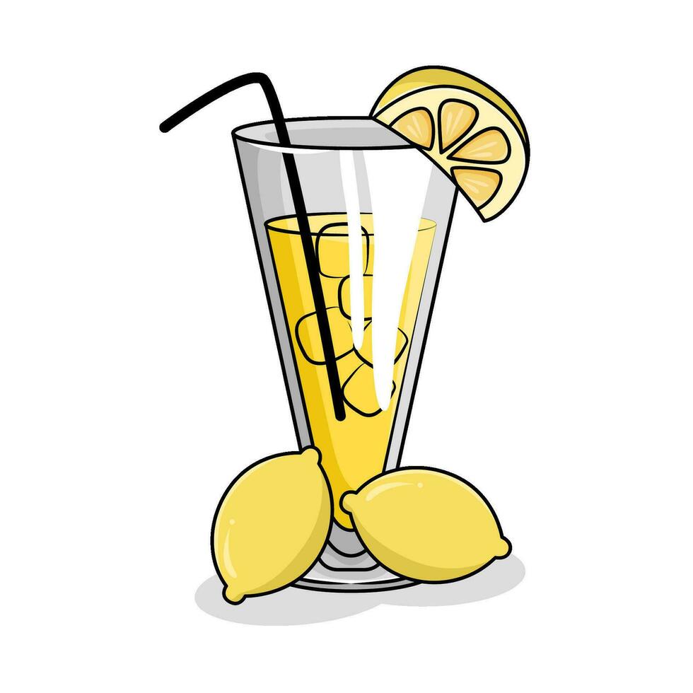 lemon drink illustration vector