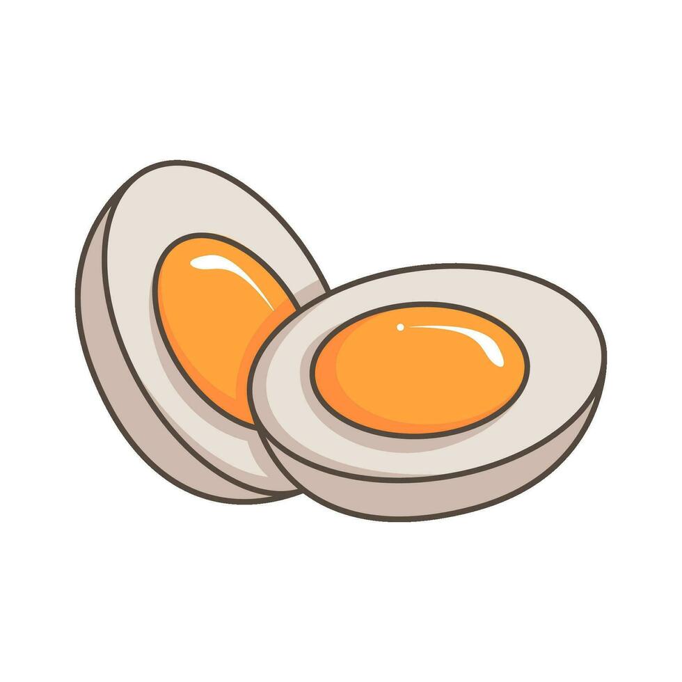 steamed egg slice illustration vector