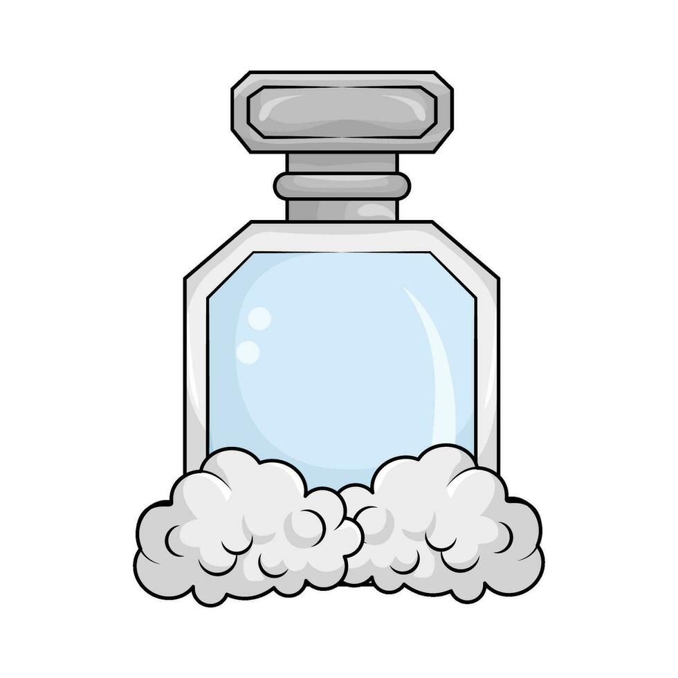 parfume  bottle  spray with smoke illustration vector