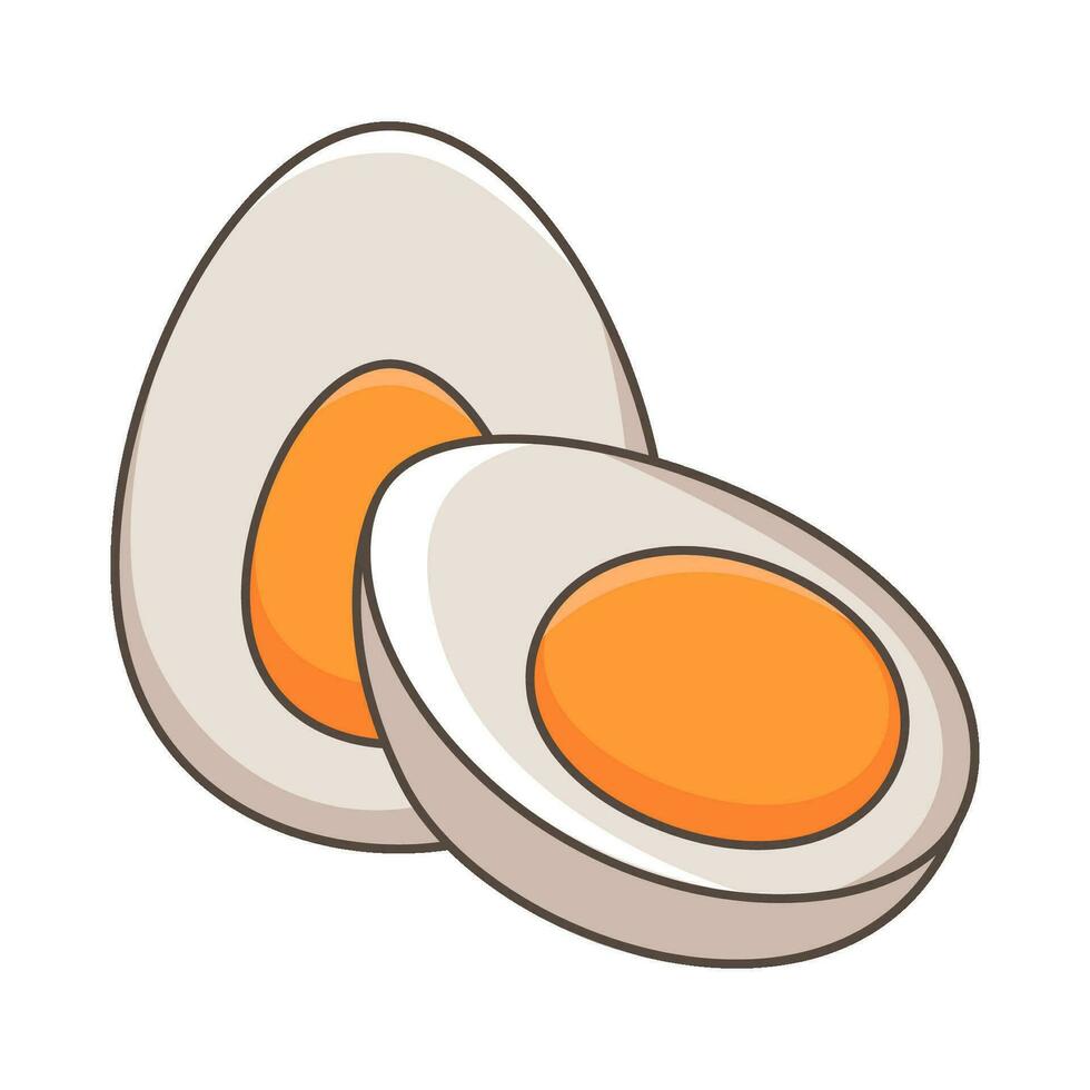 steamed egg slice illustration vector