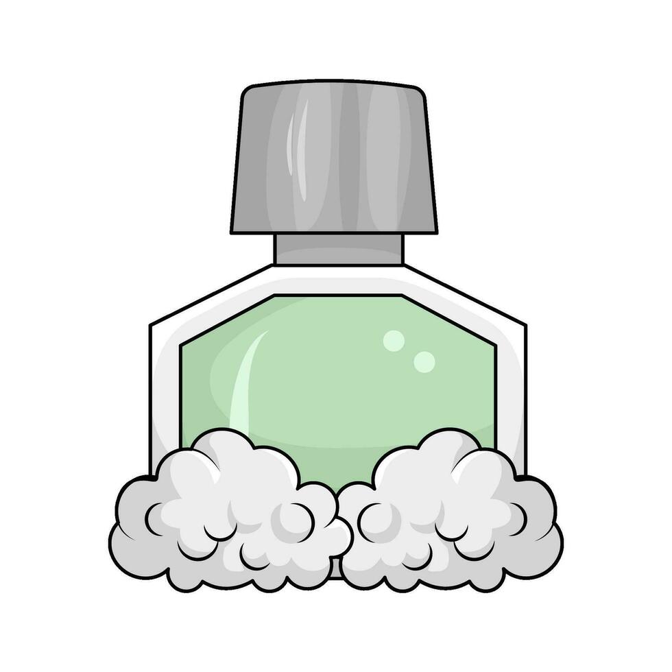 parfume  bottle  spray with smoke illustration vector