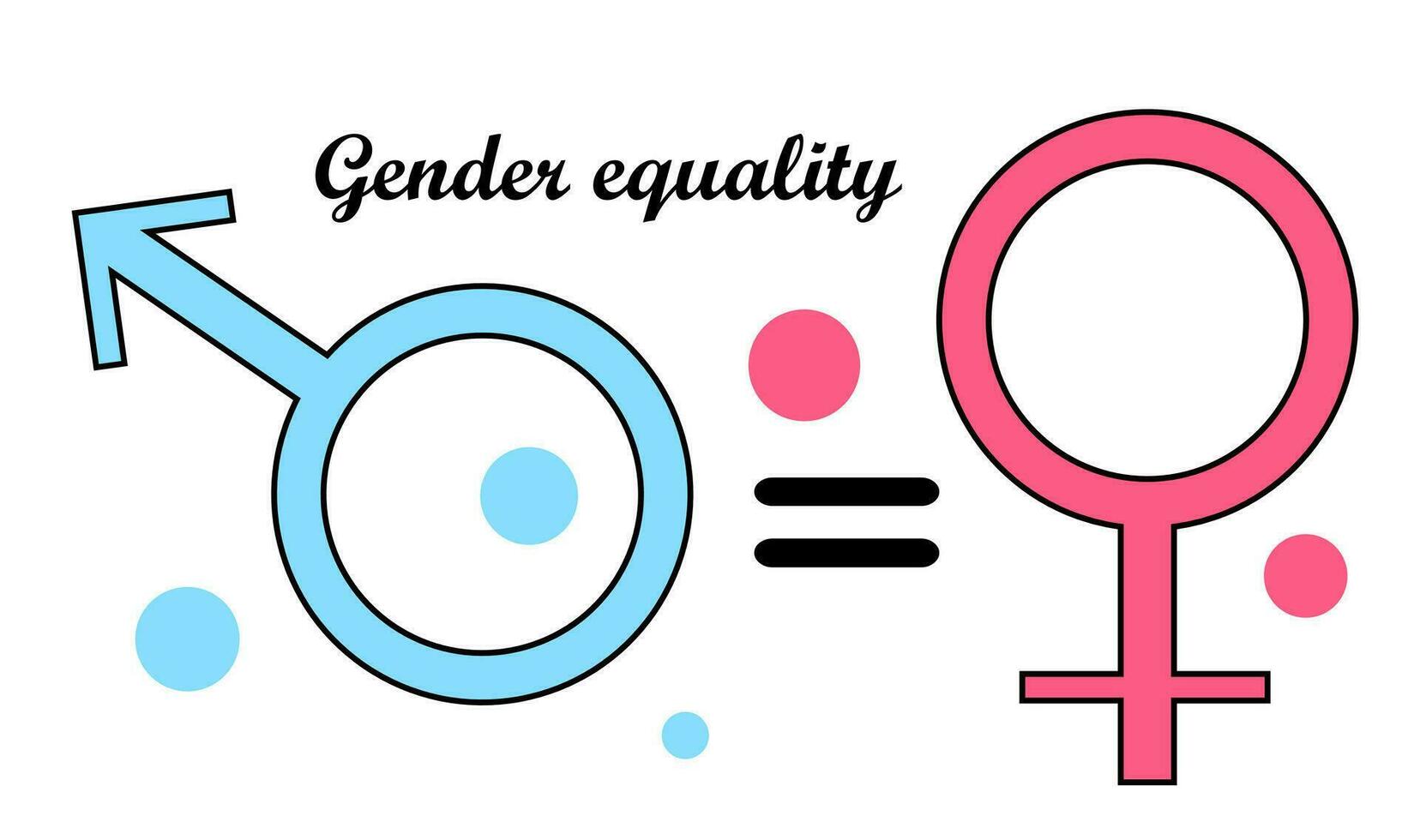 Gender equality. Man equals woman vector