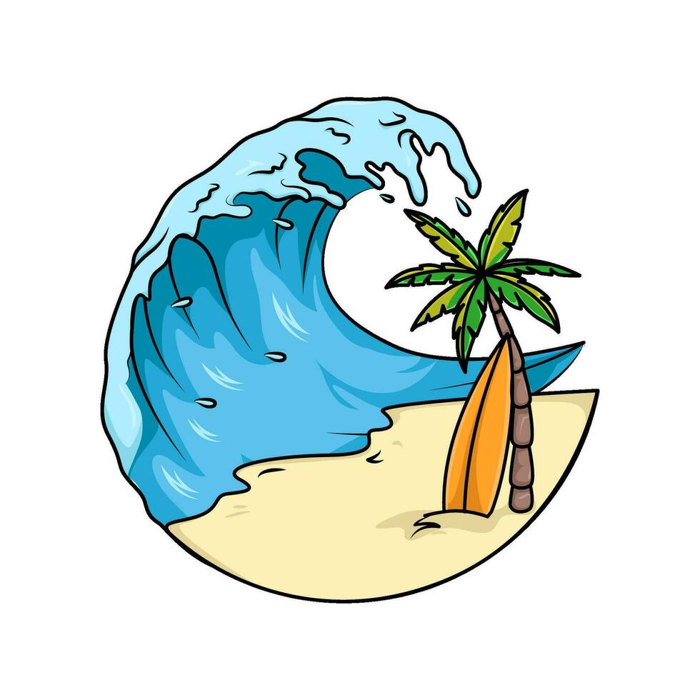 sea wave illustration vector