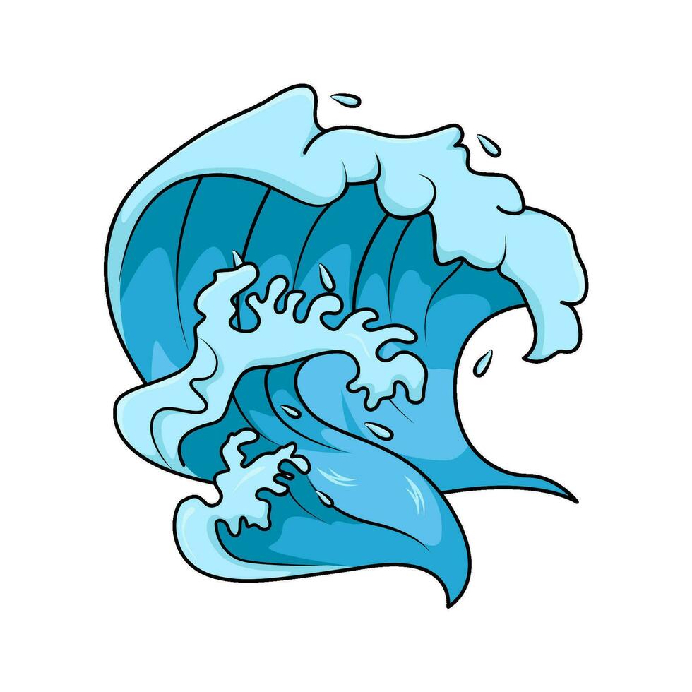 sea wave illustration vector