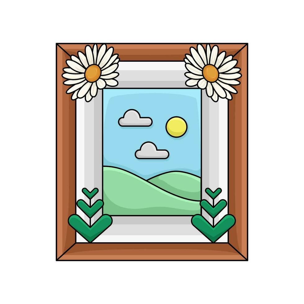 picture in frame  illustration vector