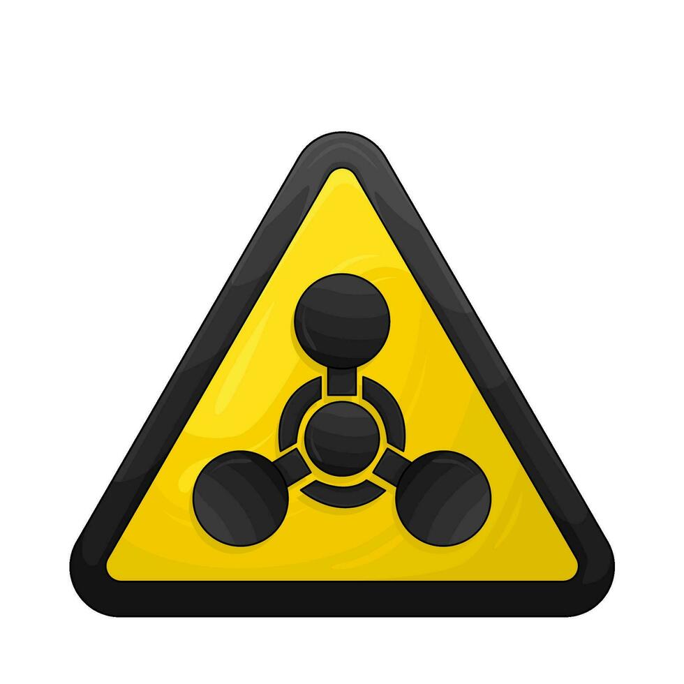 radioactive  in caution board illustration vector