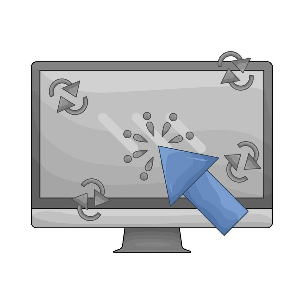 cursor with computer illustration vector
