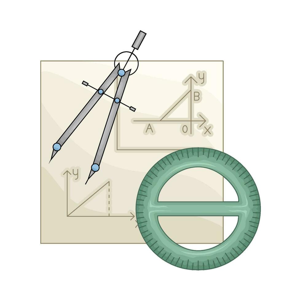 regla con período en papel geometría ilustración vector