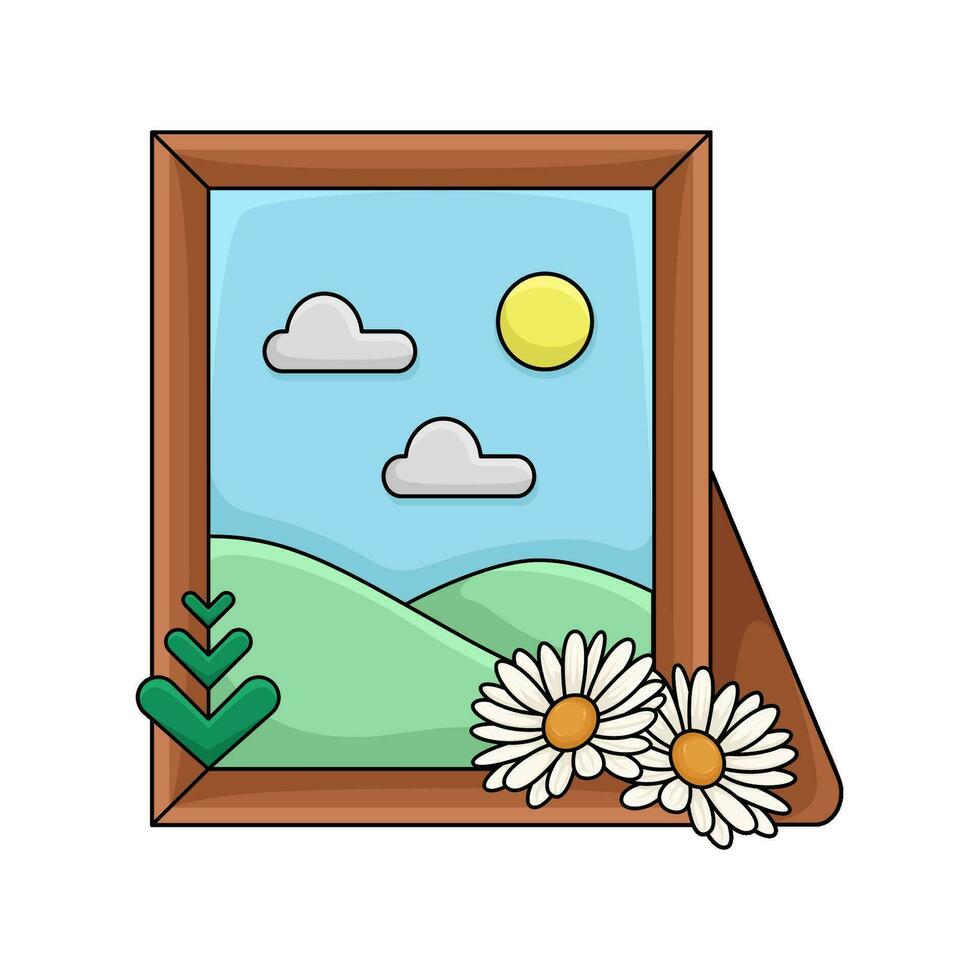 picture in frame  illustration vector