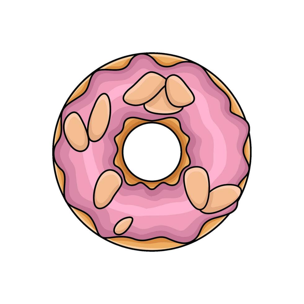 donut srawberry illustration vector