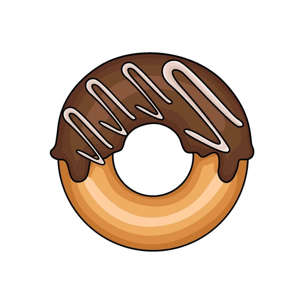 donut chocolate illustration vector