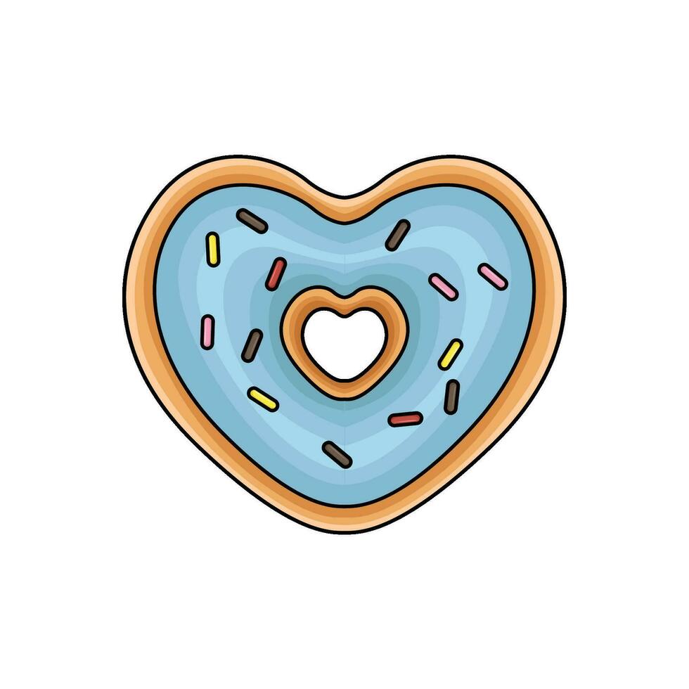 donut love blue illustration vector