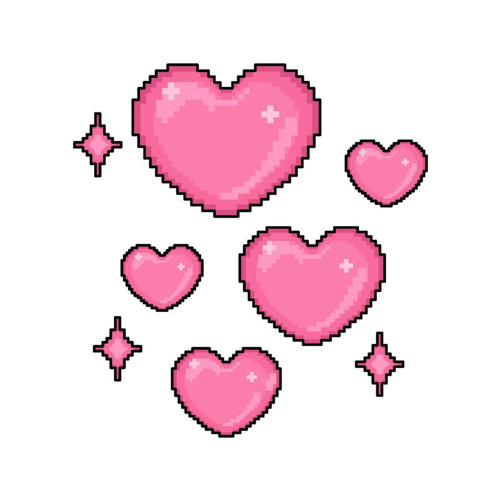 pixel love illustration vector
