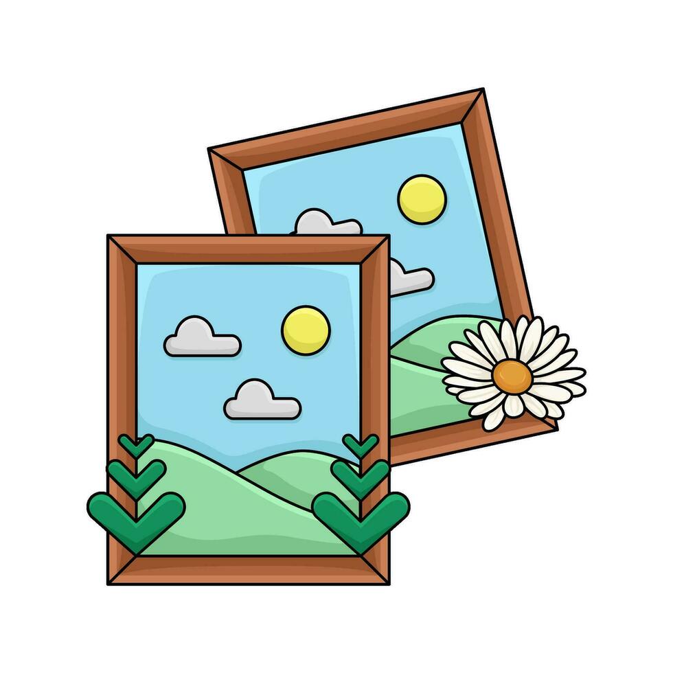 picture  in frame  illustration vector