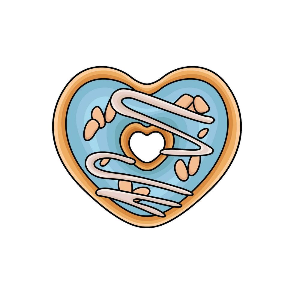 donut love blue illustration vector