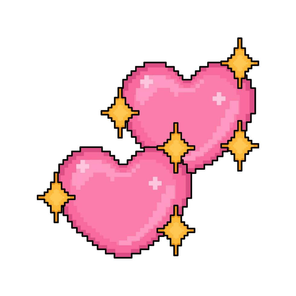 pixel love illustration vector
