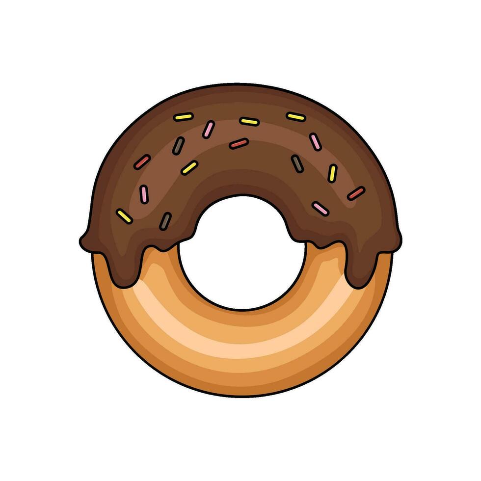 donut chocolate illustration vector