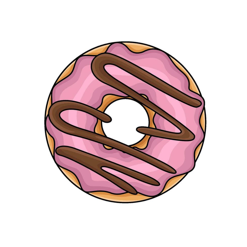 rosquilla fresa ilustración vector