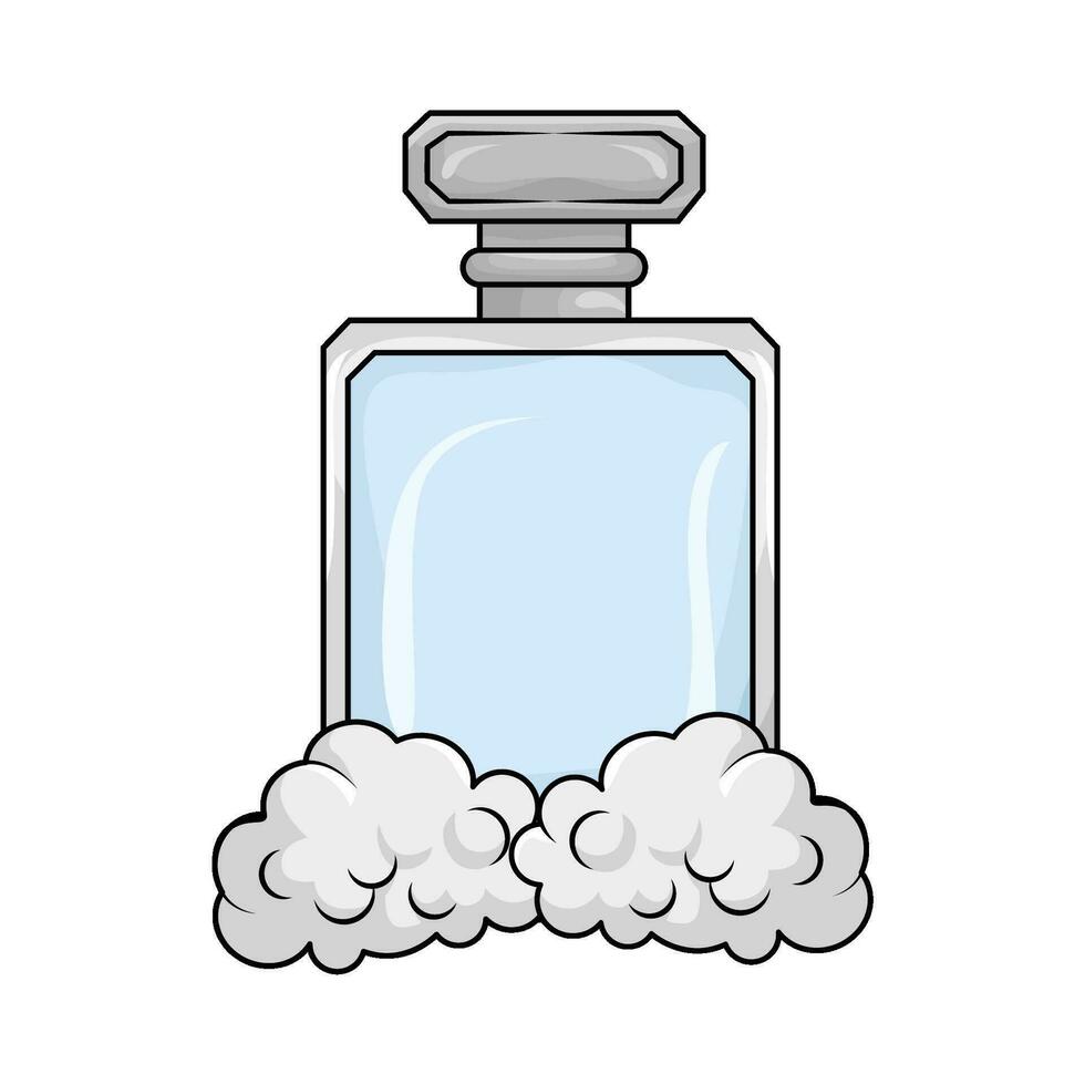 parfume  bottle  spray with smoke illustration vector