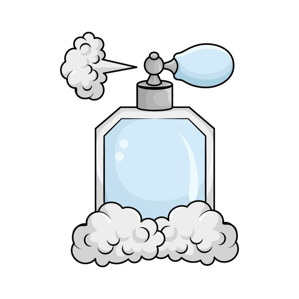 parfume  bottle  spray with smoke illustration vector