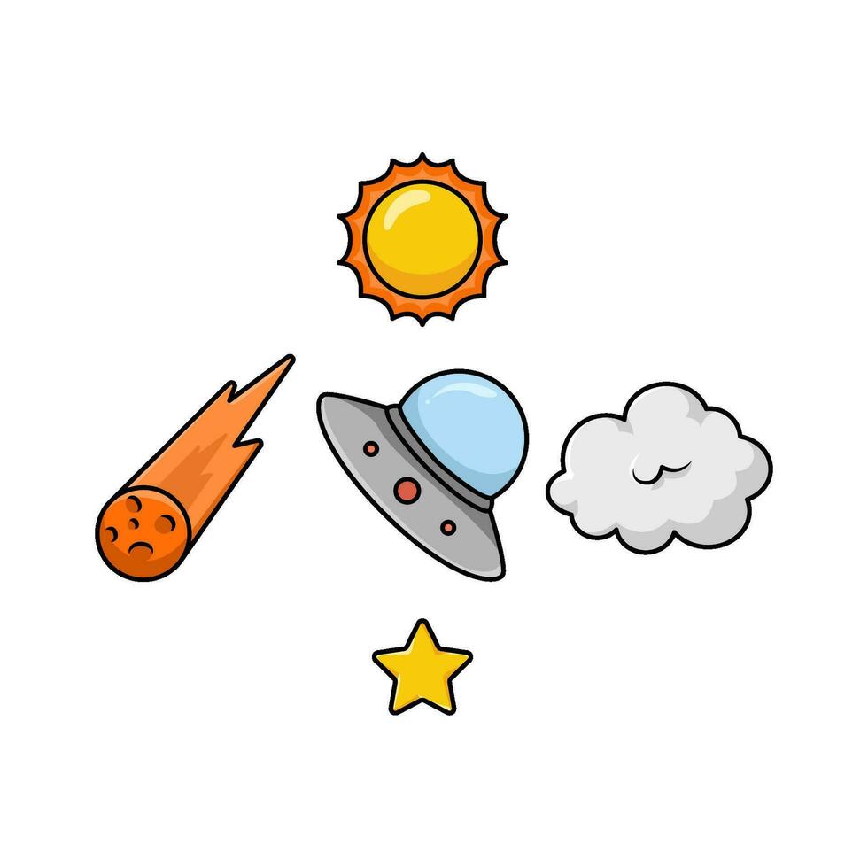 ufo with space illustration vector