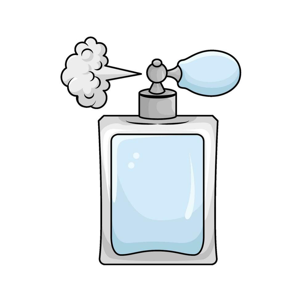 parfume  bottle  spray with smoke illustration vector