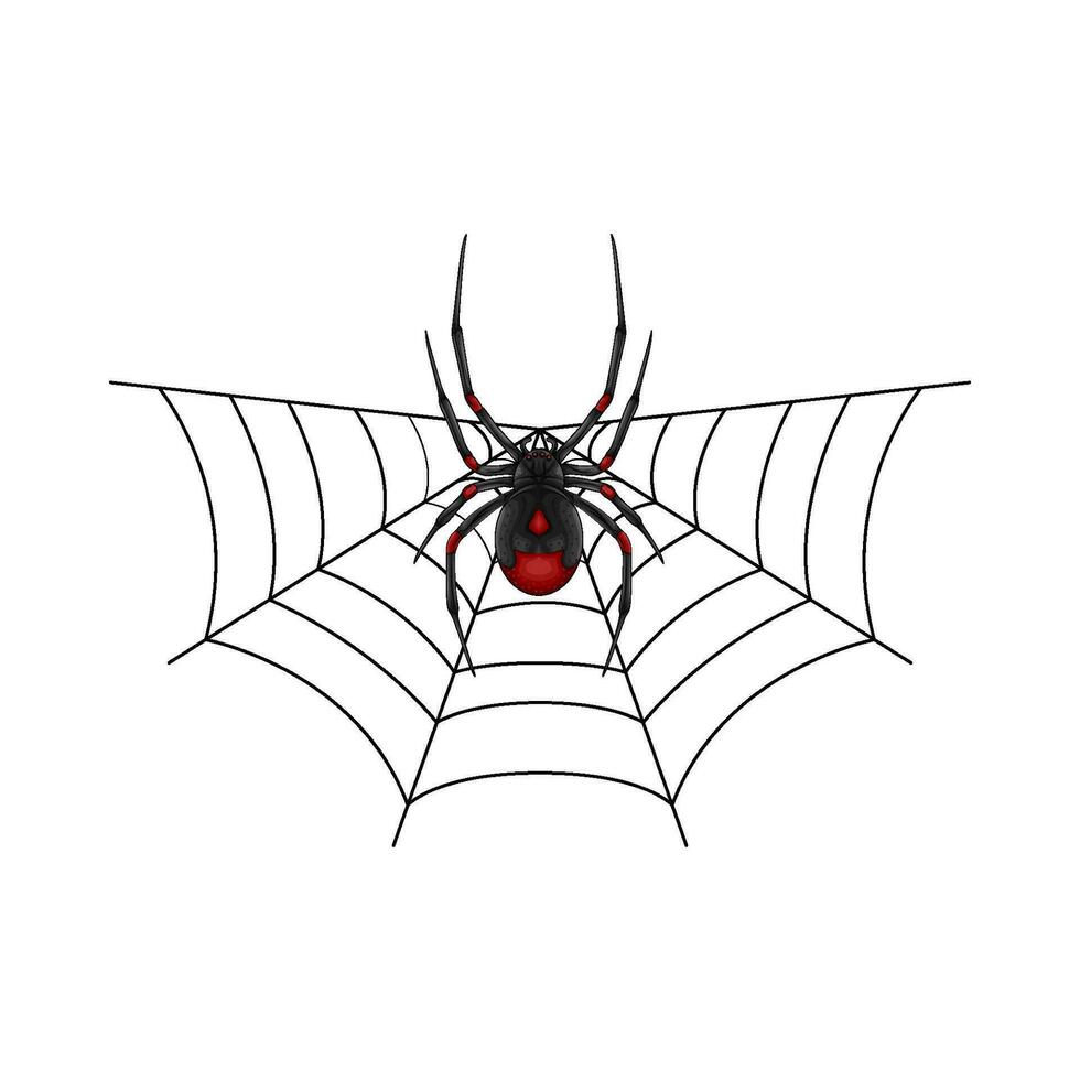 araña rojo en araña web ilustración vector