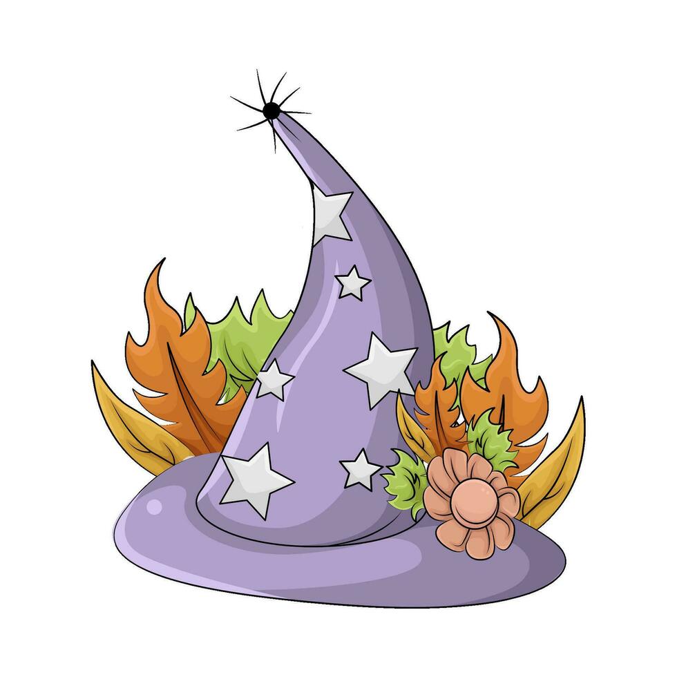 spooky hat leaf  illustration vector