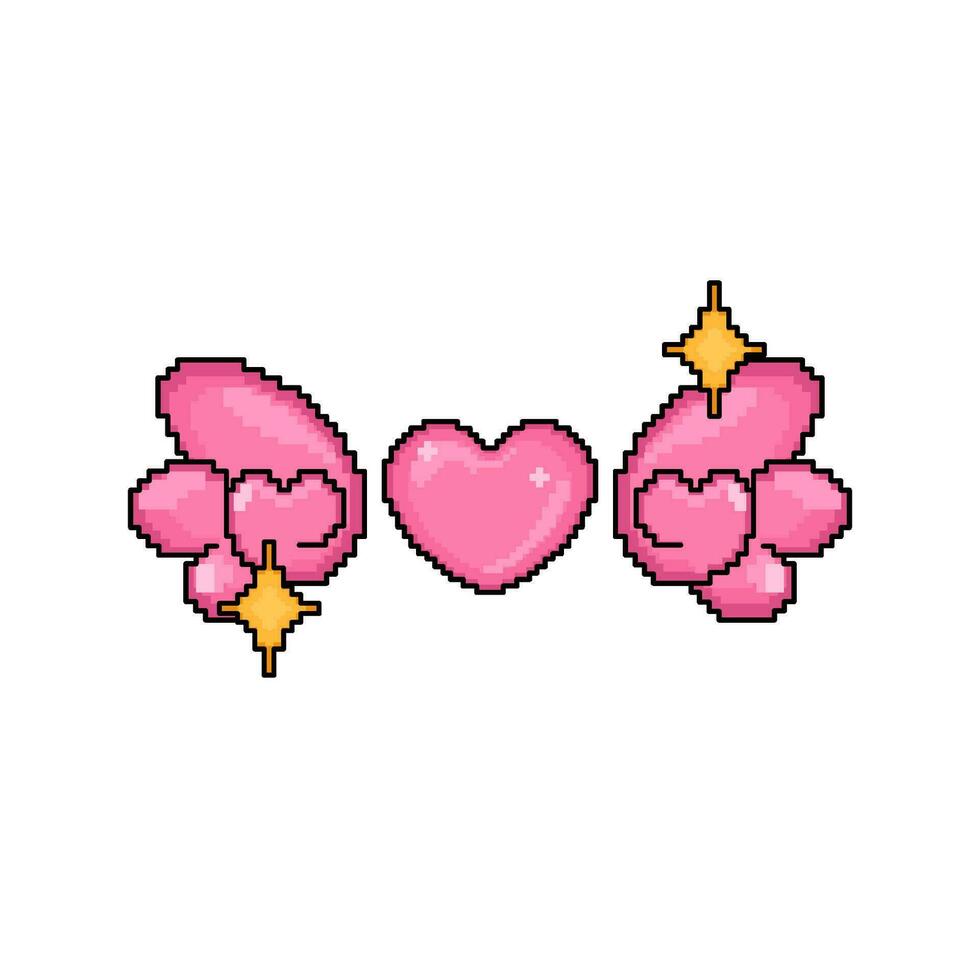 pixel love illustration vector