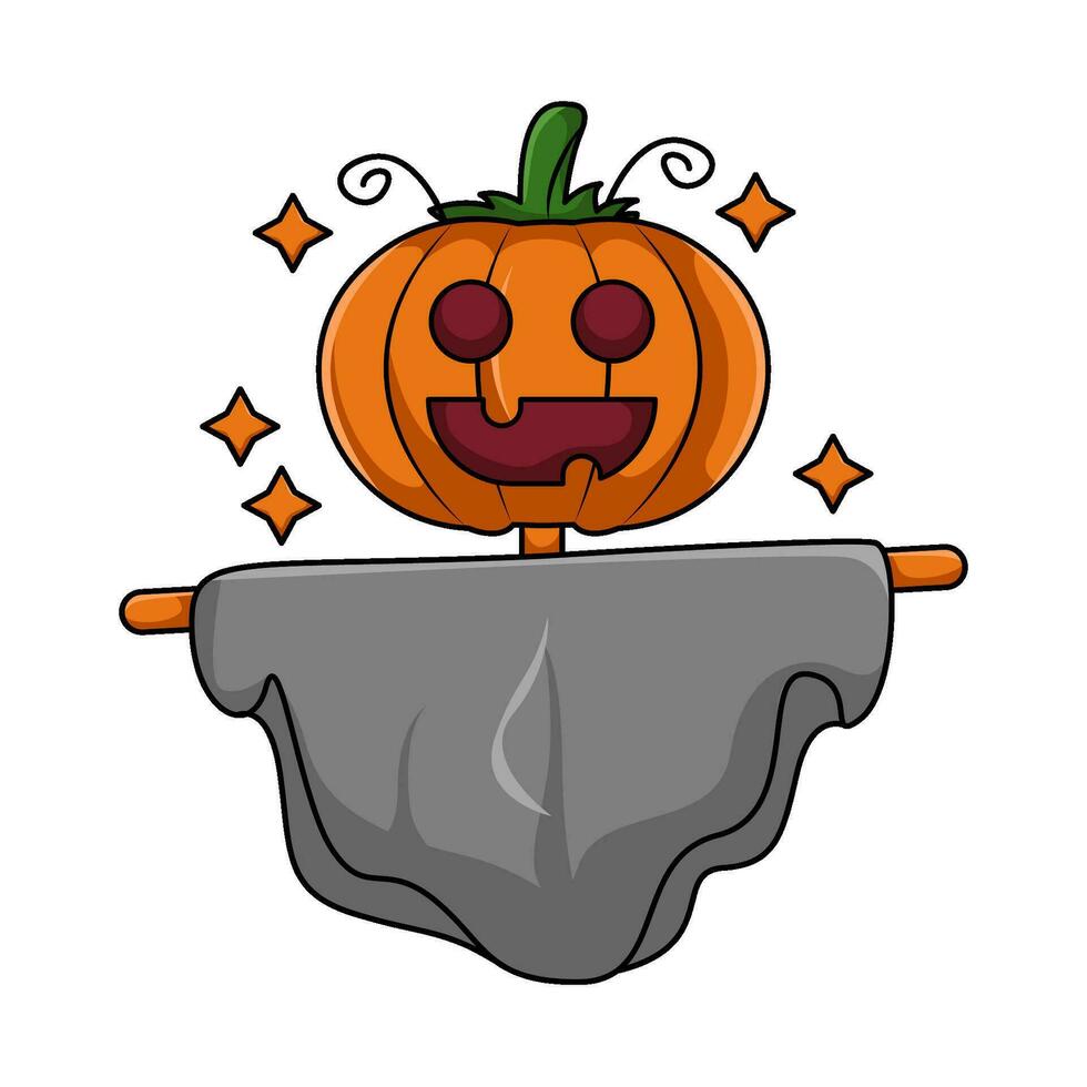 Scarecrow pumpkin illustration vector