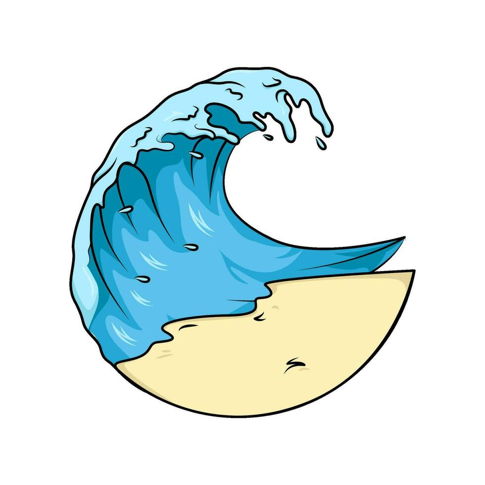 sea wave illustration vector