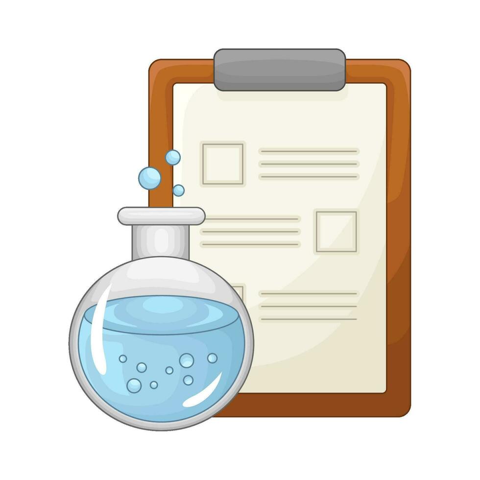 laboratory potion bottle with file illustration vector