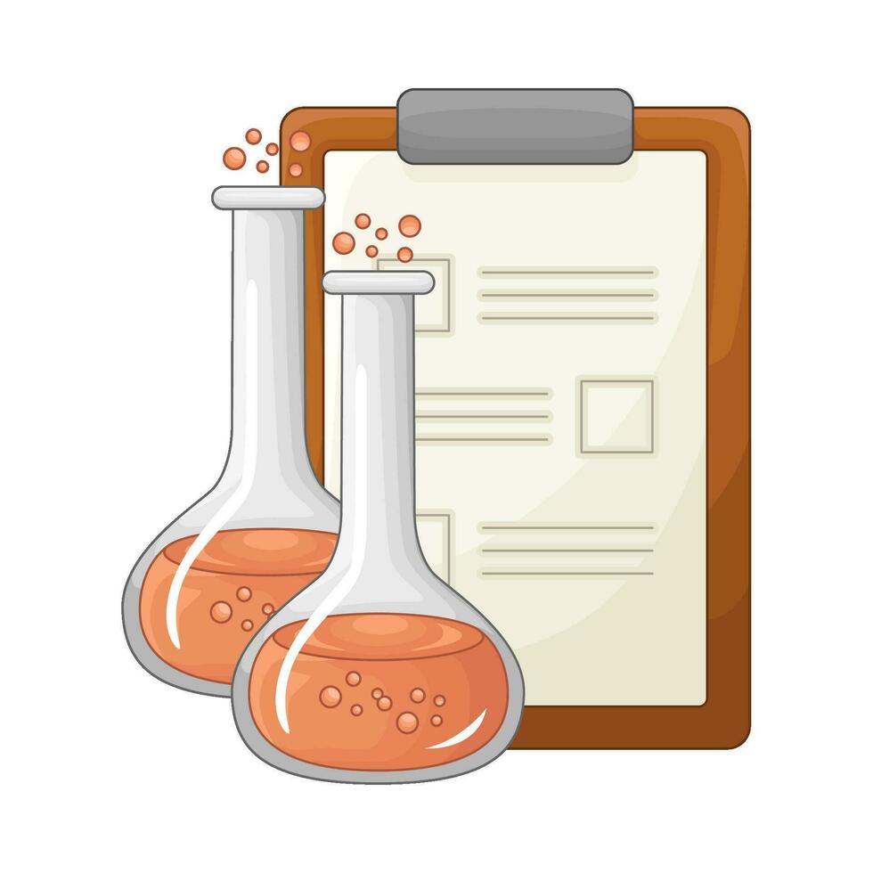 laboratory potion bottle with file illustration vector
