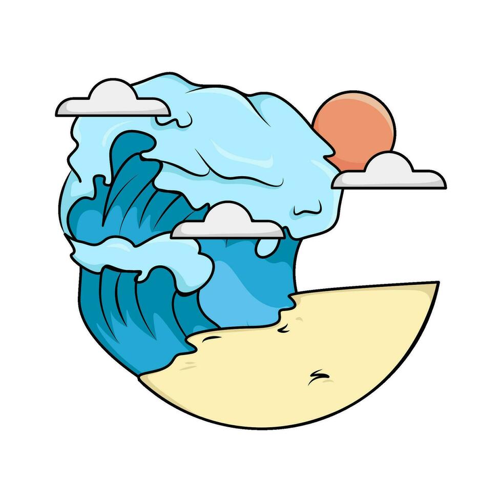 sea wave illustration vector