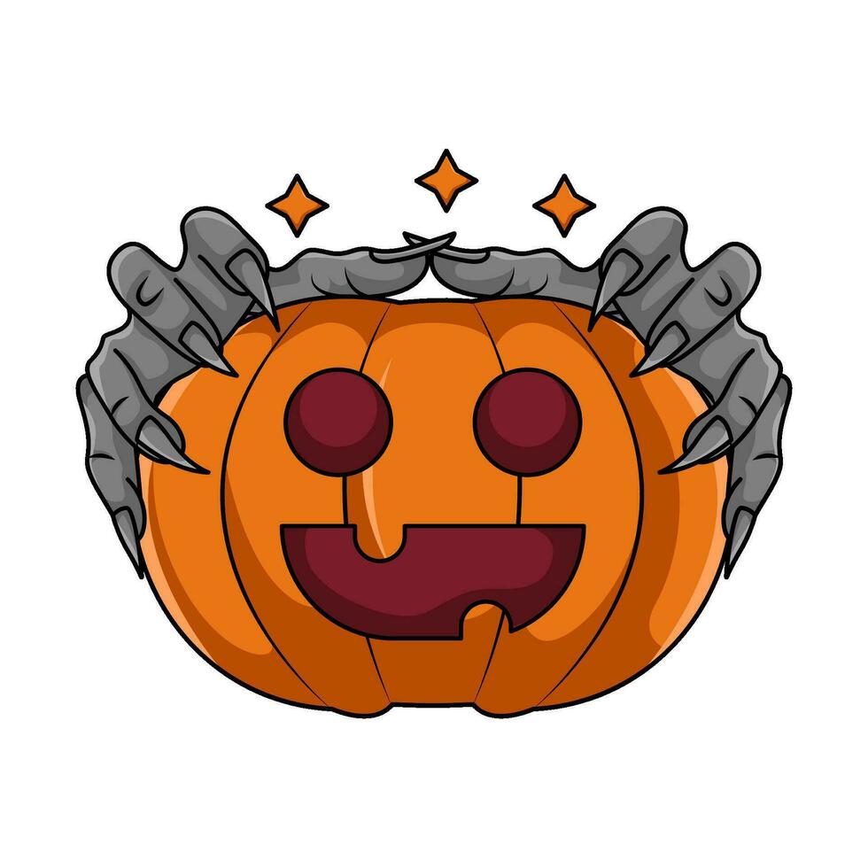 mano en calabaza ilustración vector