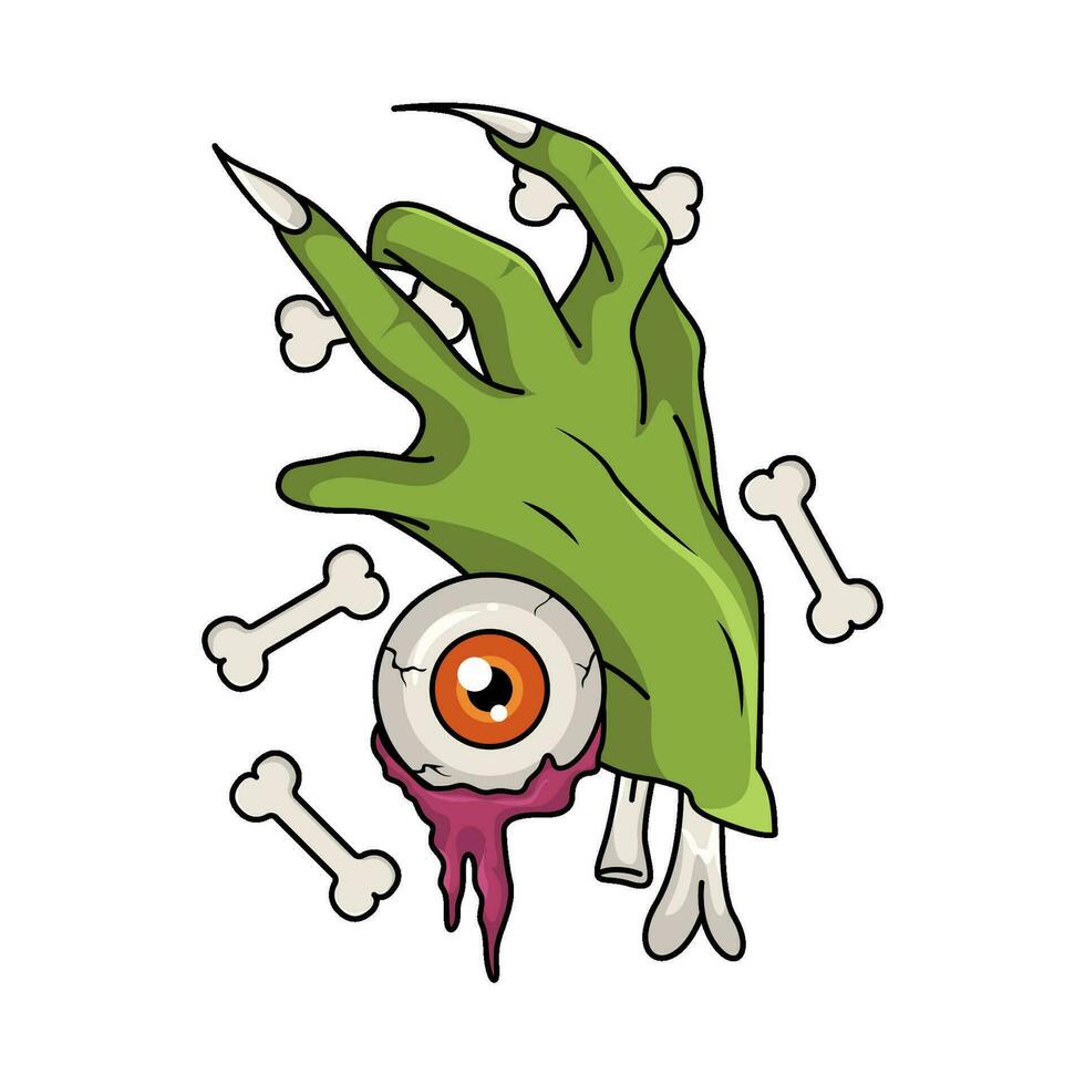 zombie eye in hand   illustration vector