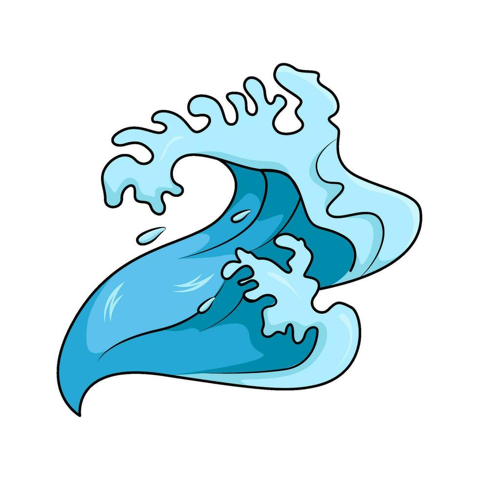 sea wave illustration vector