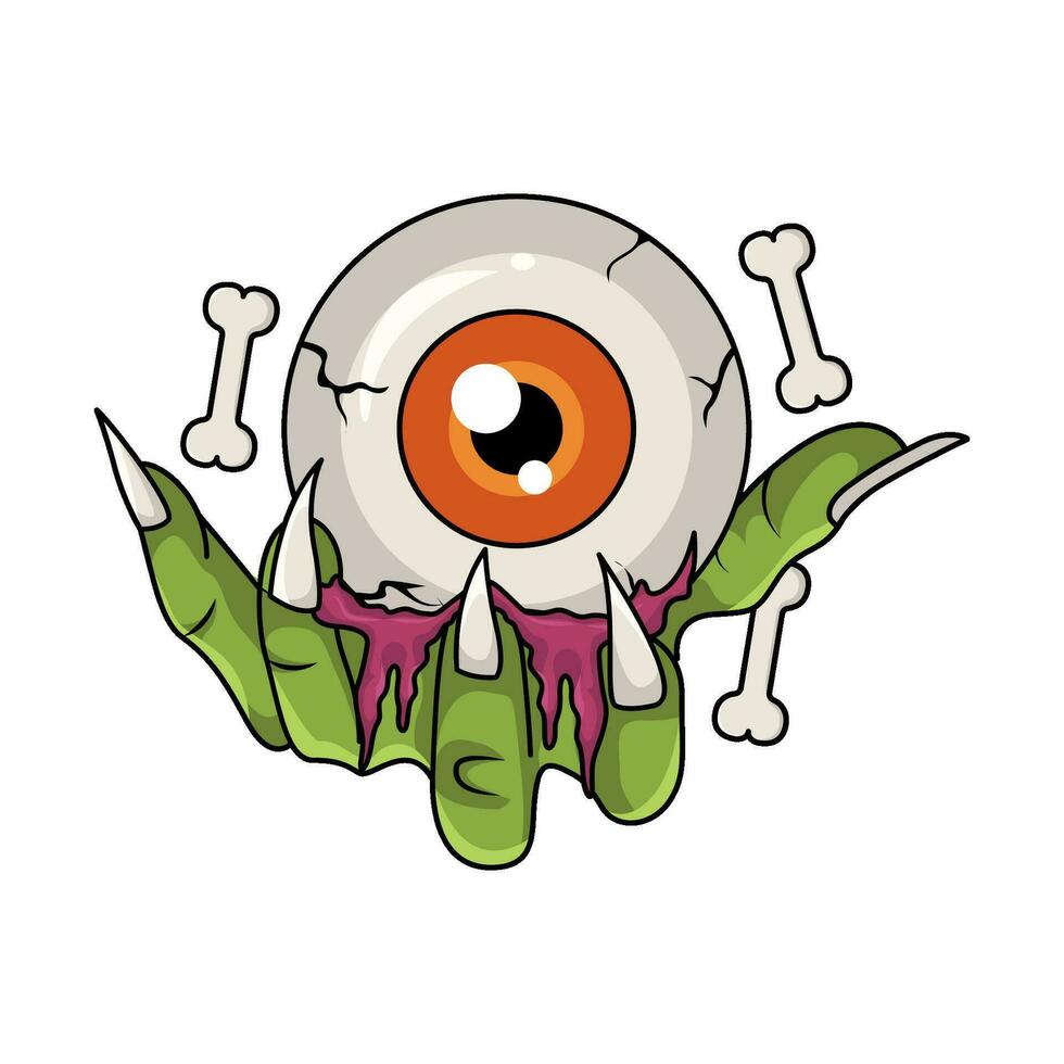 zombie eye in hand   illustration vector