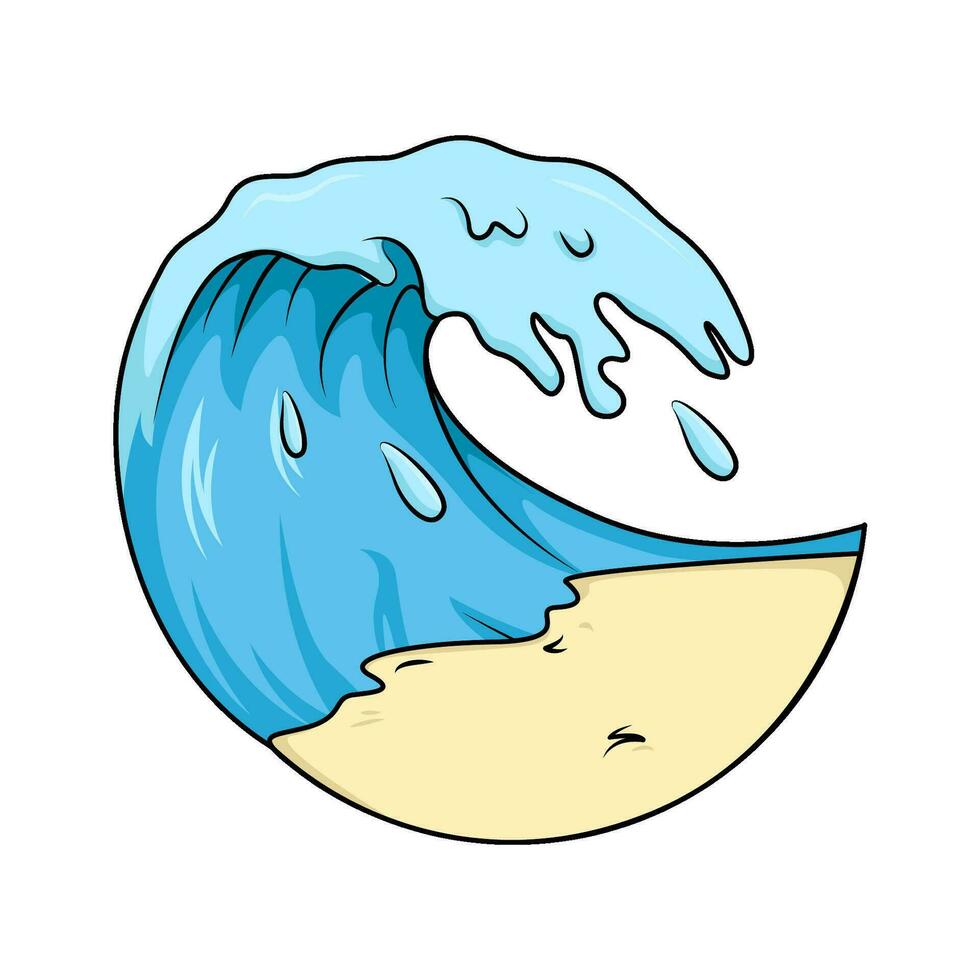 sea wave illustration vector