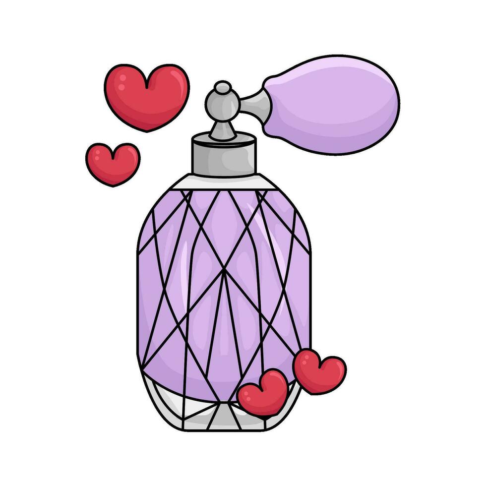 parfume bottle spray with love illustration vector