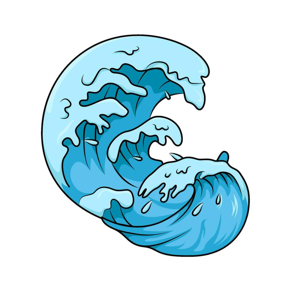 sea wave illustration vector