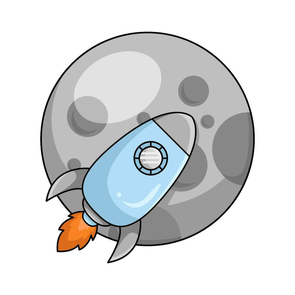 rocket with space illustration vector