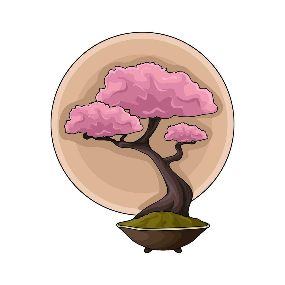 bonsai flor ilustracion vector