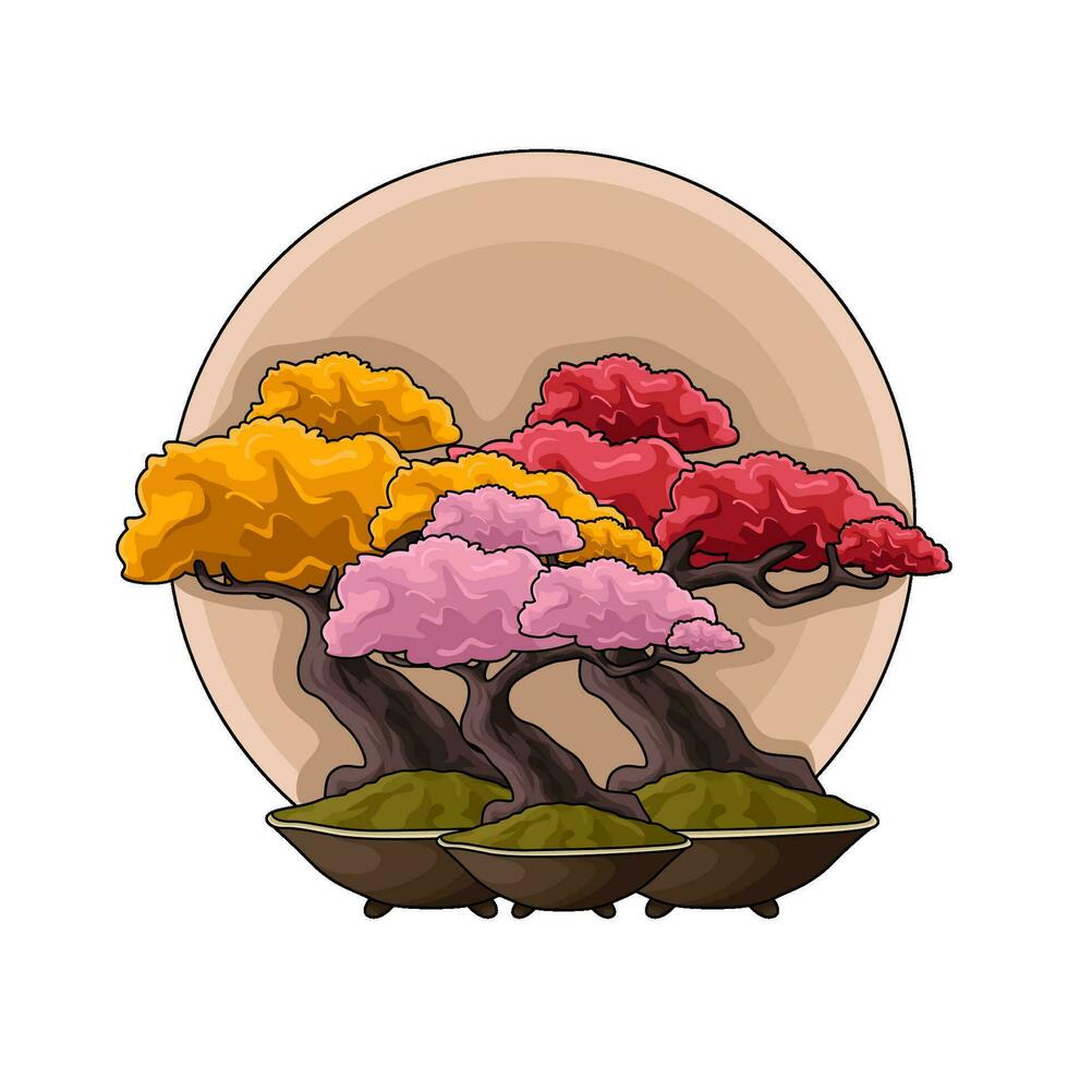 bonsai flor ilustracion vector