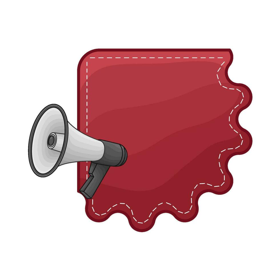 sticker price with megaphone illustration vector