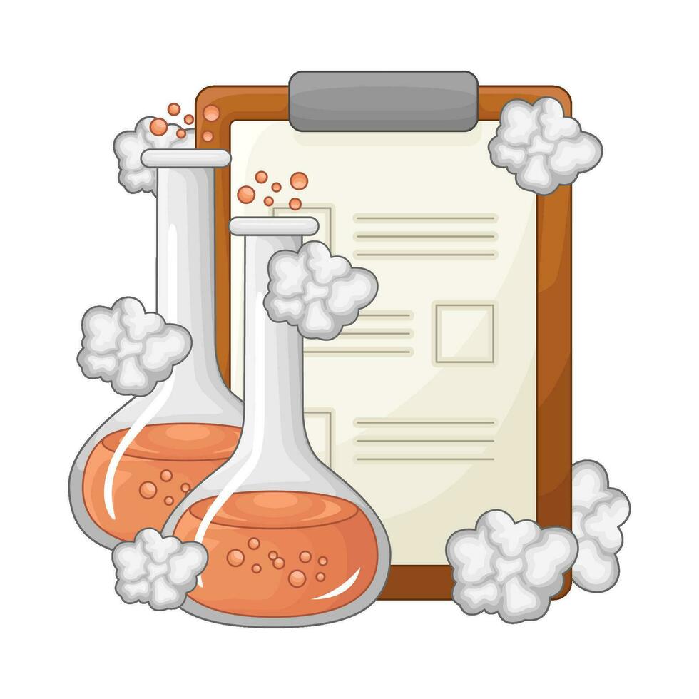laboratory potion smoke bottle with file illustration vector