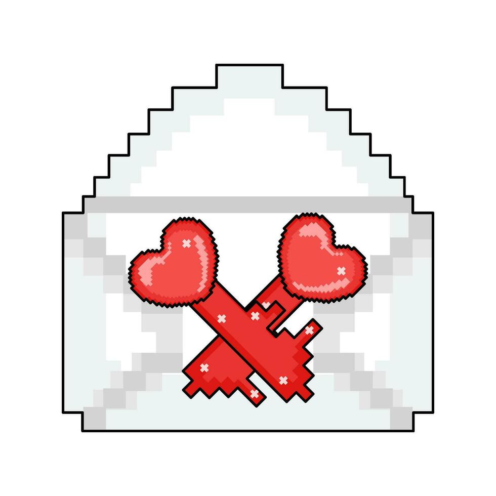 pixel love illustration vector