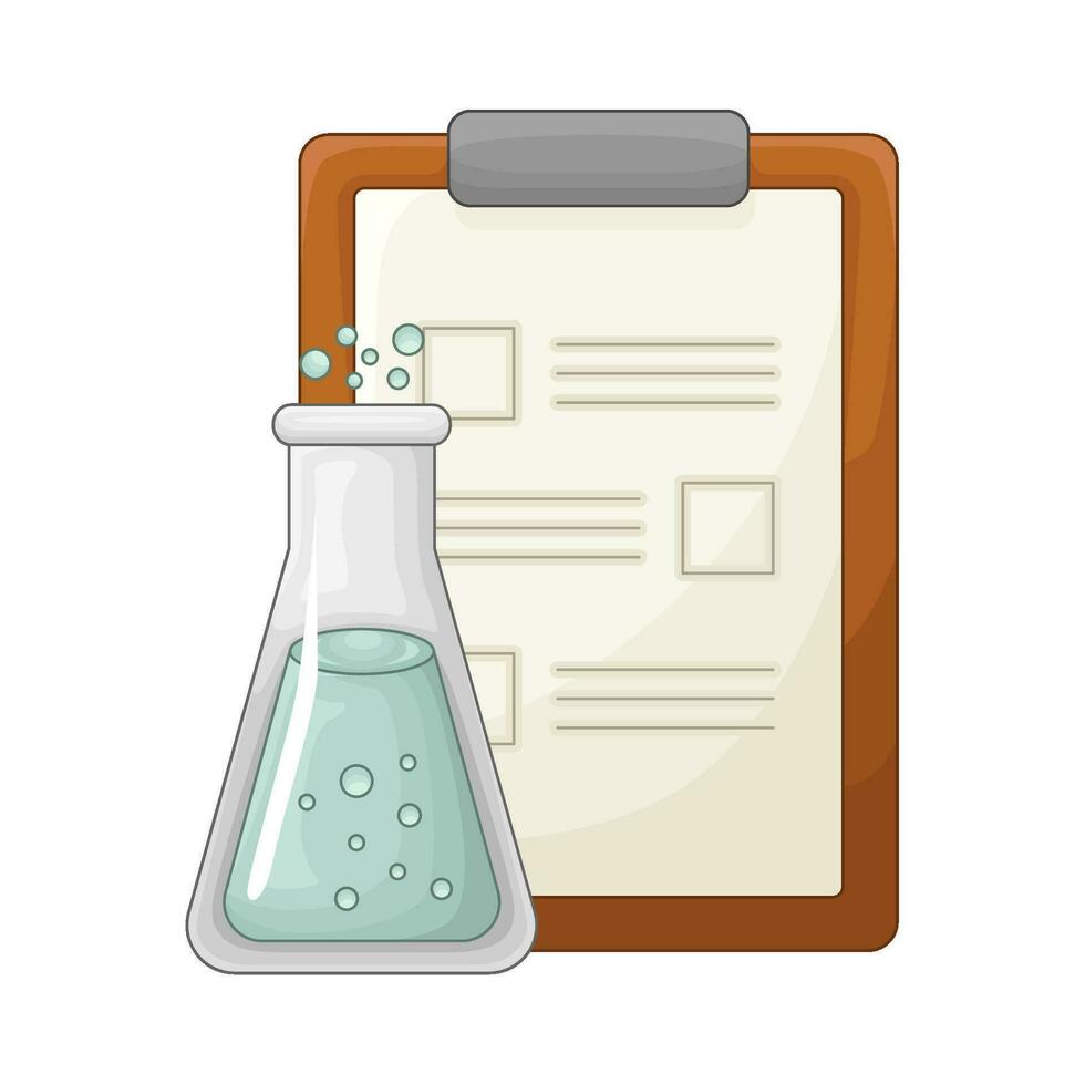 laboratory potion bottle with file illustration vector